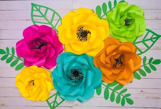 3D Paper Flowers Wall Decor