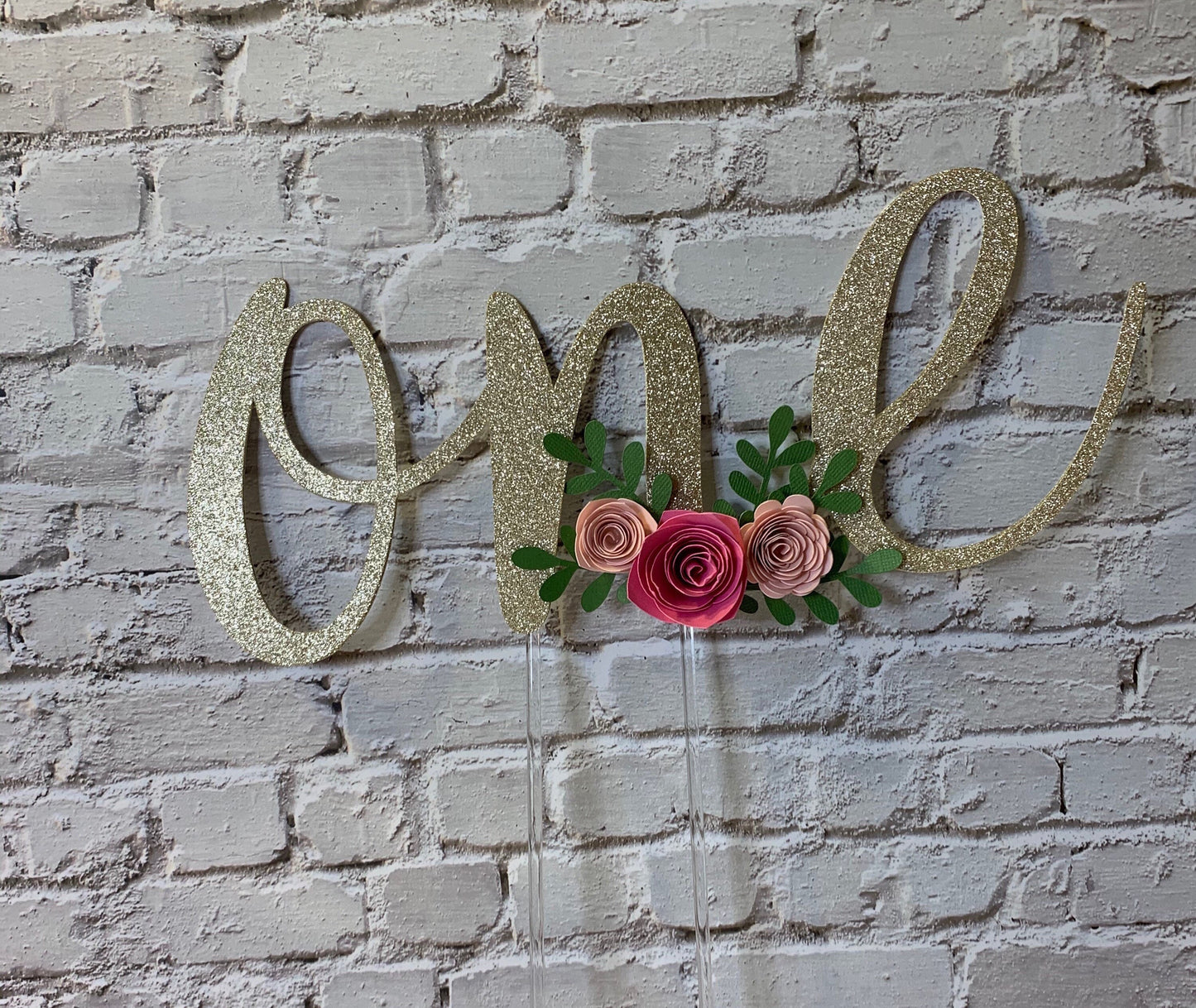 One Floral Cake Topper