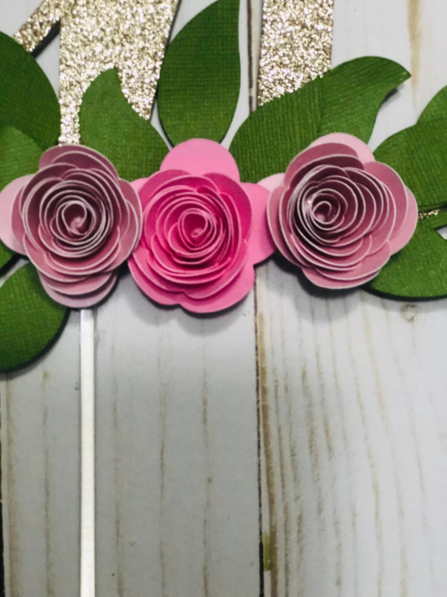 One Floral Cake Topper