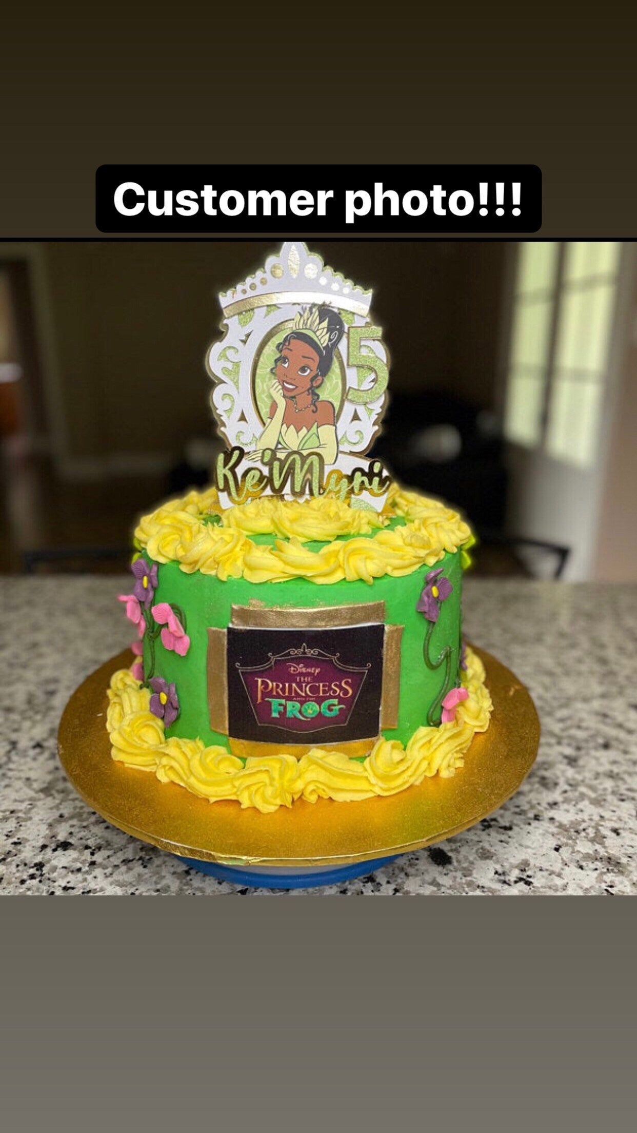 Princess Tiana Inspired Cake Topper